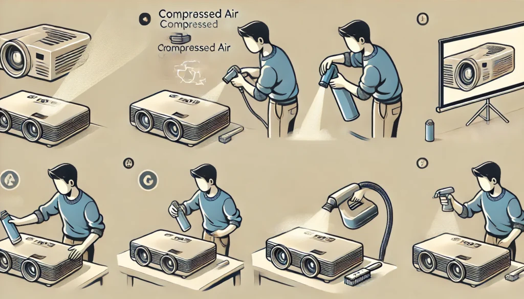 step 3 of cleaning projector filter